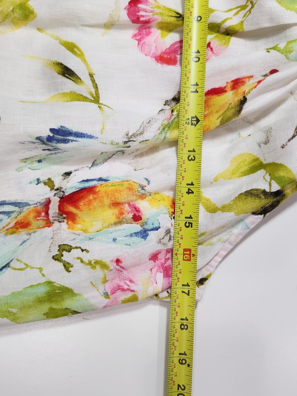 Tommy Bahama 100% Linen Tropical Parrot Floral Halter Top Back-Tie Blouse - Picture 13 of 15
